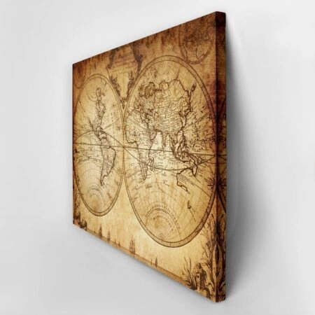Πινακας σε καμβά VINTAGE WORLD MAP 1733 - Χαρτες Sticky 2