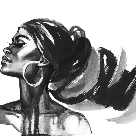 Πινακας σε καμβά WATERCOLOR FASHION PORTRAIT - Μοδα και Διασκεδαση Sticky 5