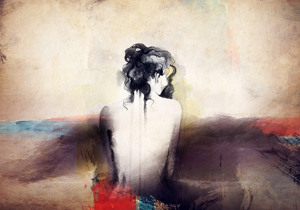 Πινακας σε καμβά WOMAN WATERCOLOR