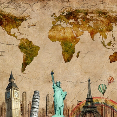 Πινακας σε καμβά WORLD LANDMARKS - Αξιοθεατα και Ιστορια Sticky 4