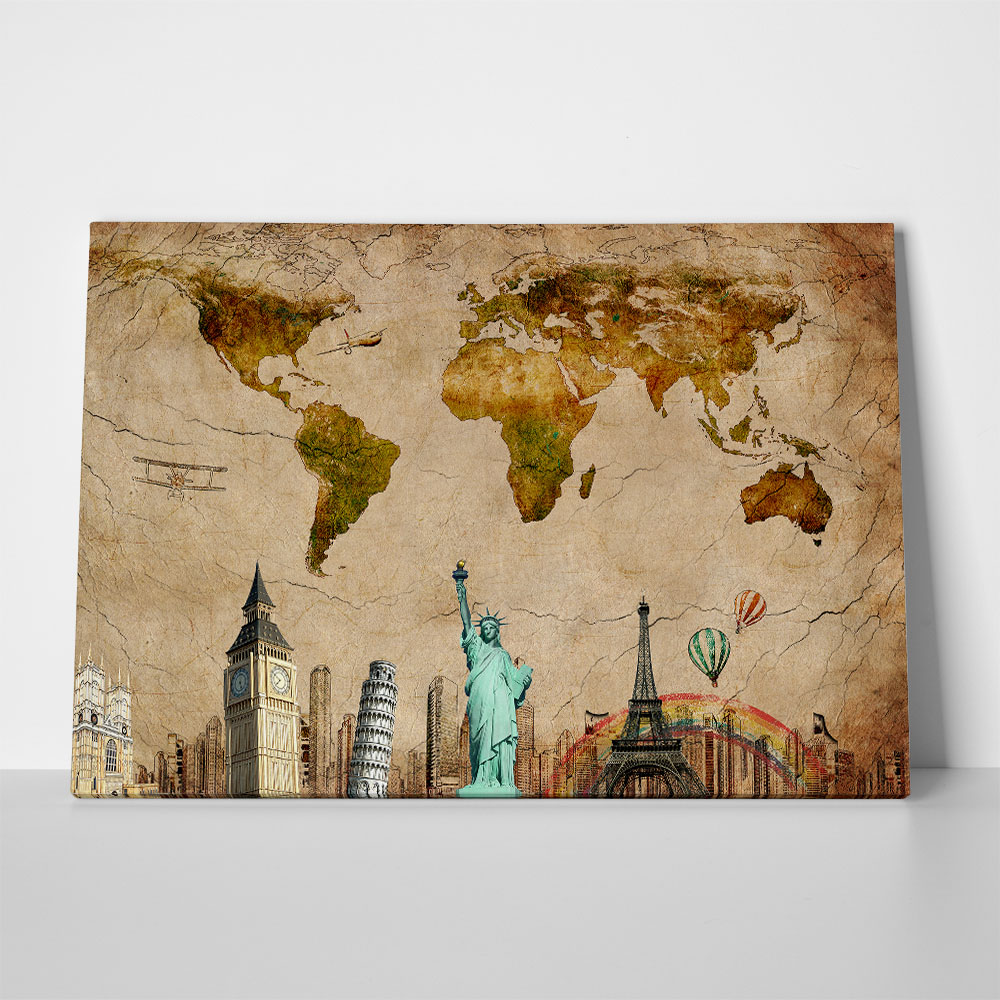 Πινακας σε καμβά WORLD LANDMARKS