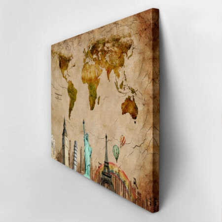 Πινακας σε καμβά WORLD LANDMARKS - Αξιοθεατα και Ιστορια Sticky 2