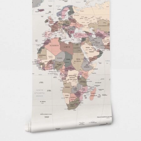 Αυτοκόλλητη Ταπετσαρία τοίχου WORLD MAP - Χάρτες - Πόλεις Sticky 2