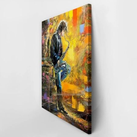 Πινακας σε καμβά YOUNG GUY PLAYING A SAXOPHONE - Μουσικη Sticky 2