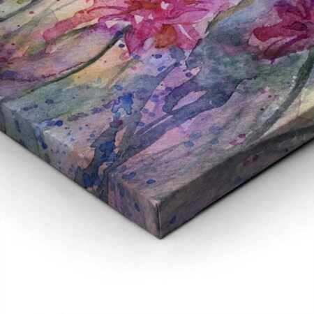 Πινακας σε καμβά ABSTRACT VIOLETS AND HERBS - Floral - Λουλουδια Sticky 1