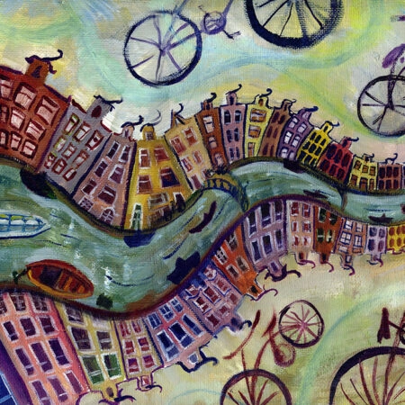 Πινακας σε καμβά AMSTERDAM OIL PAINTING - Αμστερνταμ Sticky 4