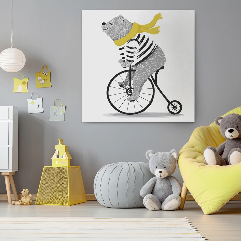 Πίνακας σε καμβά ANIMAL ILLUSTRATION BEAR CYCLE