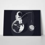 Πινακας σε καμβά ASTRONAUT FISHING MOON