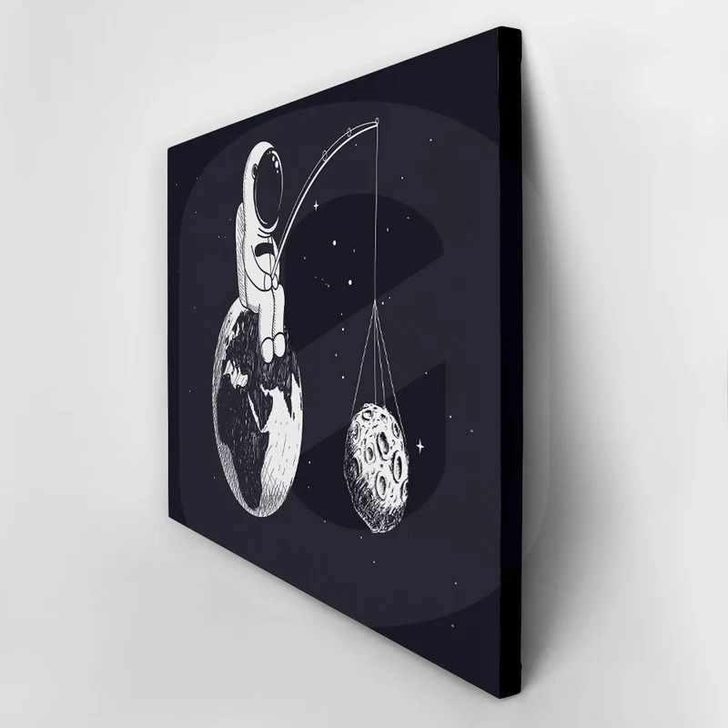 Πινακας σε καμβά ASTRONAUT FISHING MOON