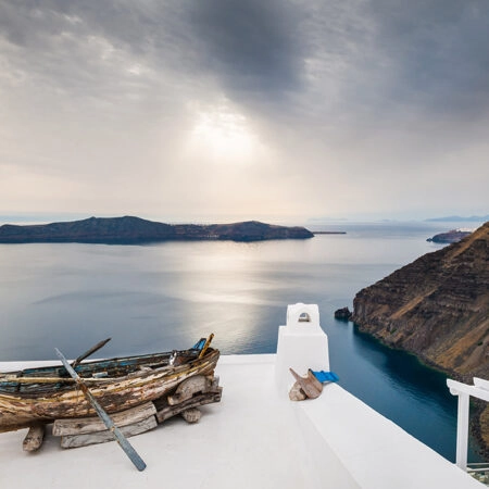Πινακας σε καμβά BEAUTIFUL SUNSET ON SANTORINI ISLAND GREECE - Νησια Sticky 4