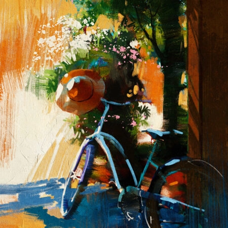 Πινακας σε καμβά BICYCLE AND OLD HAT - Ποδηλατα Sticky 4