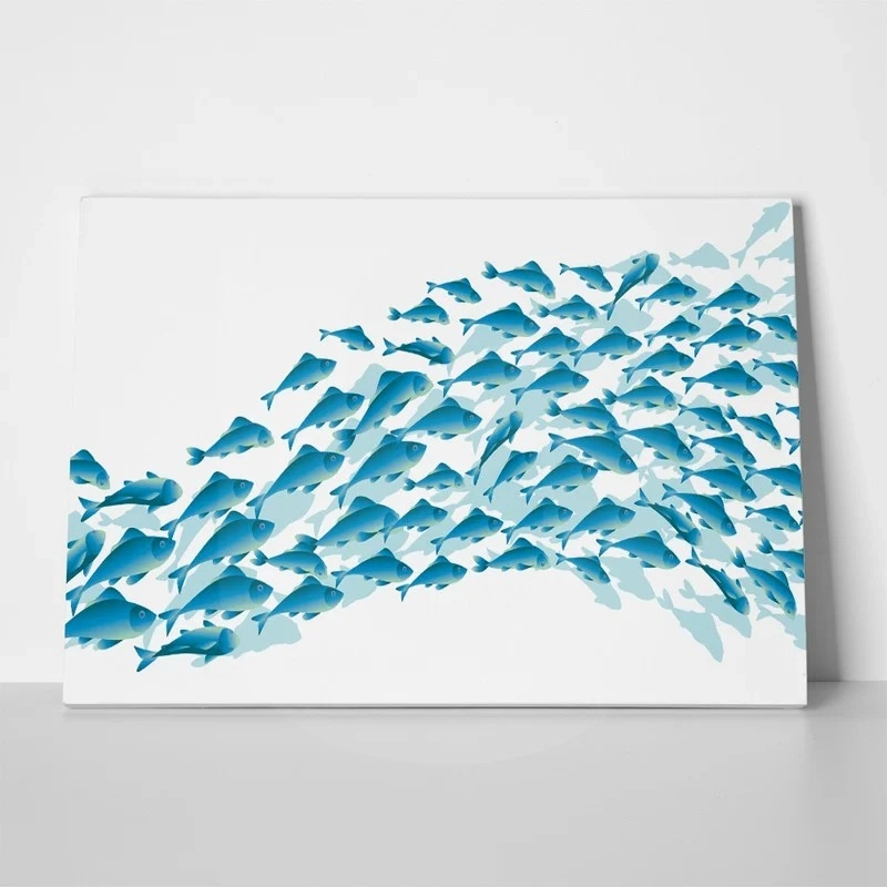 Πινακας σε καμβά BLUE SCHOOL FISH