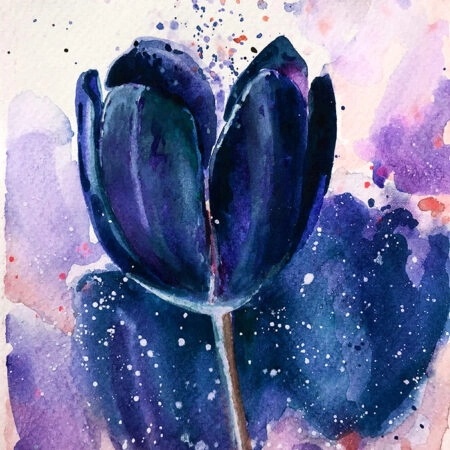 Πινακας σε καμβά BLUE TULIPS WATERCOLOR - Πινακες σε καμβα Sticky 5