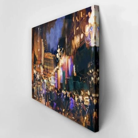 Πινακας σε καμβά COLORFUL NIGHT CITY - Πολεις και Αρχιτεκτονικη Sticky 2