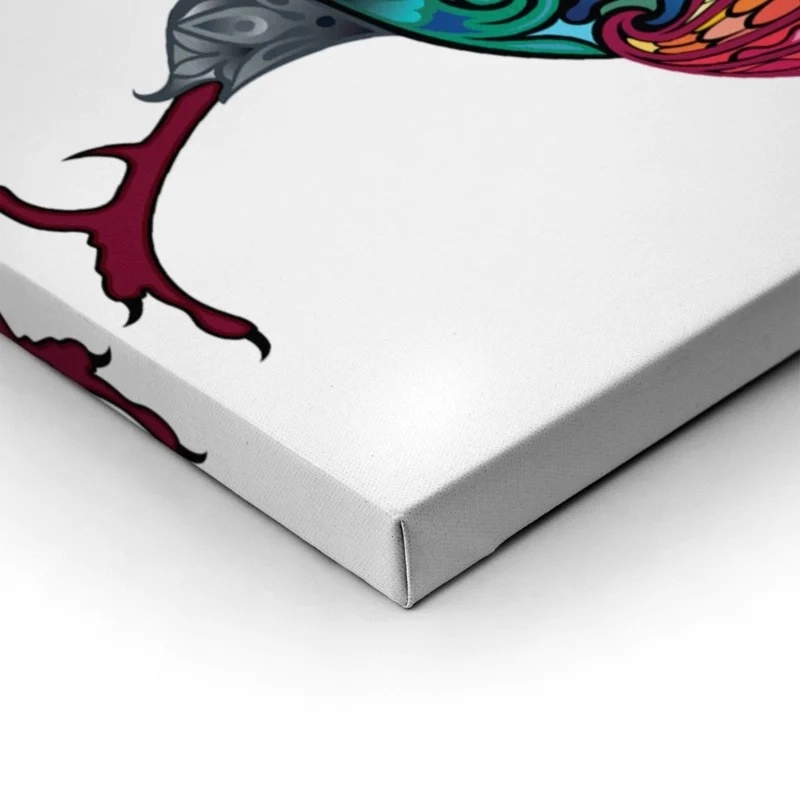 Πινακας σε καμβά COLORFUL PATTERN DRAWING ROOSTER