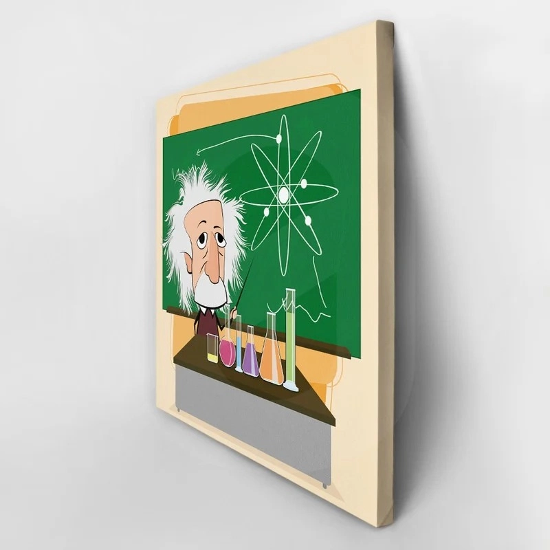 Πίνακας σε καμβά EINSTEIN CARTOON CLASSROOM