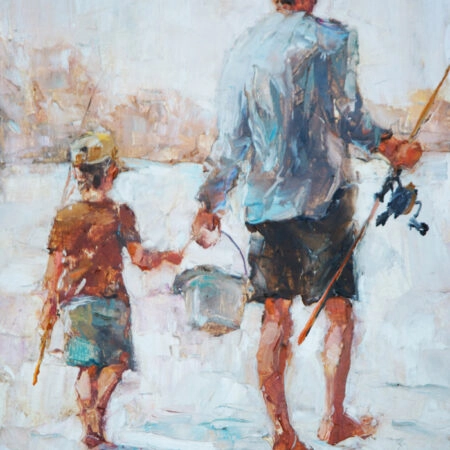 Πινακας σε καμβά FATHER AND SON FISHING - Ψαρεμα Sticky 4
