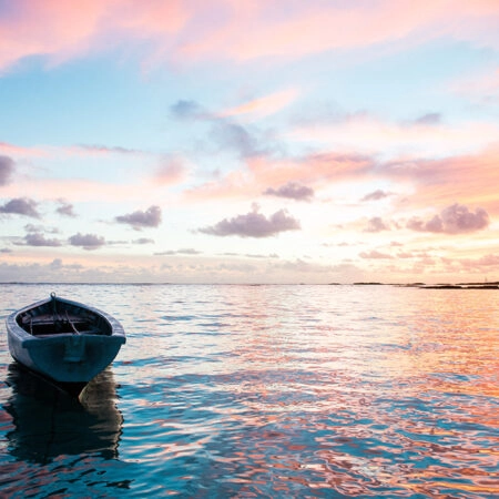 Πινακας σε καμβά FISHERMAN'S BOAT DURING SUNRISE - Βαρκες και Καραβια Sticky 4