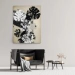Πινακας σε καμβά FLORAL WOMAN PROFILE