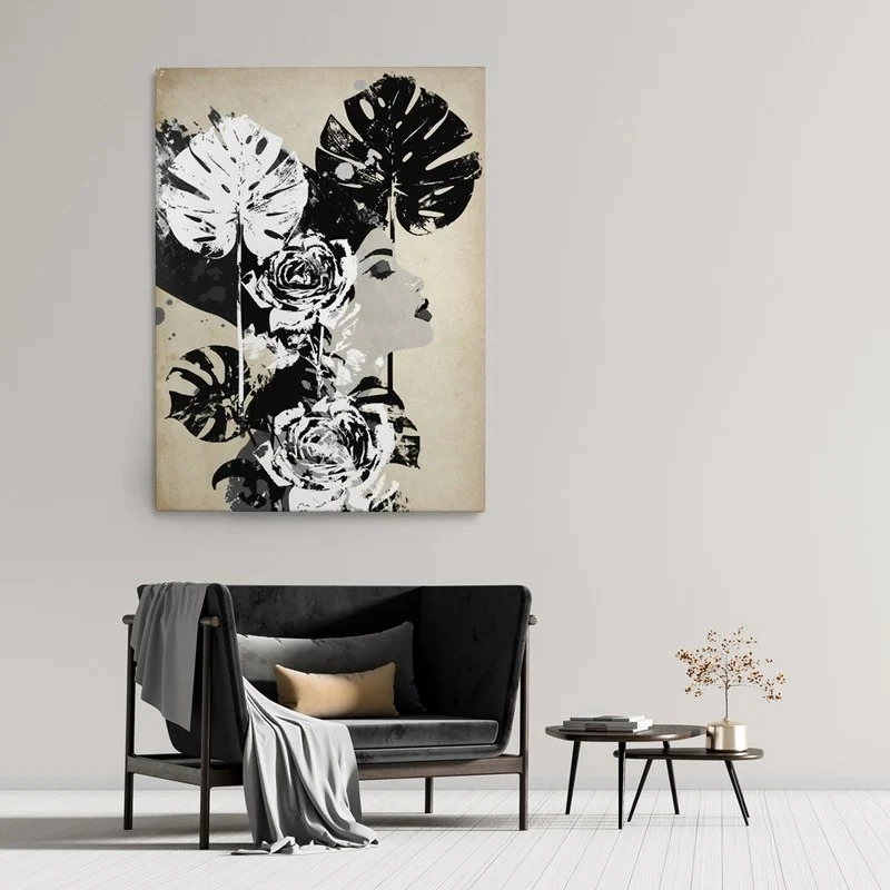 Πινακας σε καμβά FLORAL WOMAN PROFILE