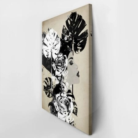 Πινακας σε καμβά FLORAL WOMAN PROFILE - Πορτραιτα και Φιγουρες Sticky 3