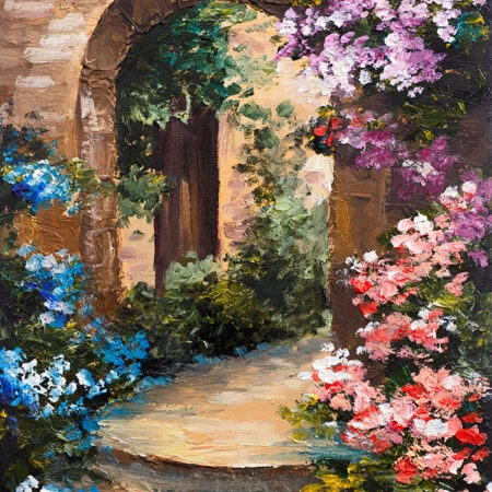 Πινακας σε καμβά FLOWERS AROUND THE TERRACE - Floral - Λουλουδια Sticky 4