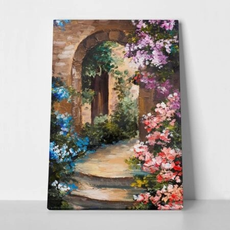 Πινακας σε καμβά FLOWERS AROUND THE TERRACE