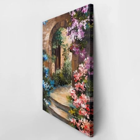 Πινακας σε καμβά FLOWERS AROUND THE TERRACE - Floral - Λουλουδια Sticky 2
