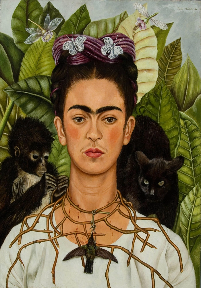 Πινακας σε καμβά FRIDA KAHLO - SELF PORTRAIT WITH NECKLACE OF THORNS