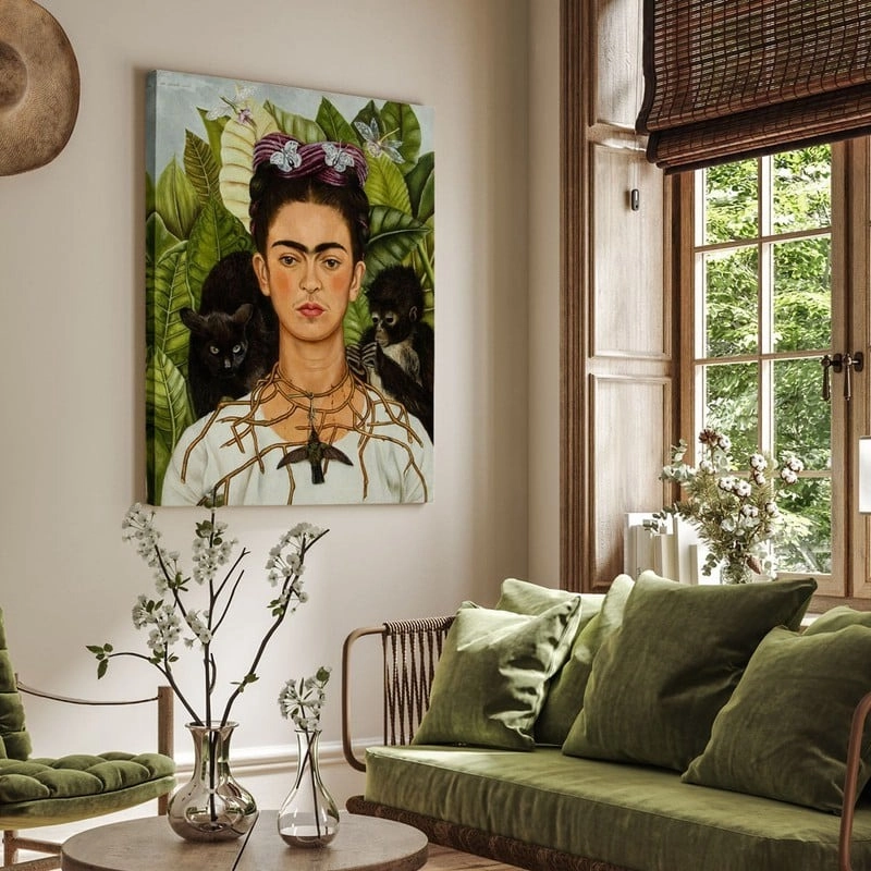 Πινακας σε καμβά FRIDA KAHLO - SELF PORTRAIT WITH NECKLACE OF THORNS