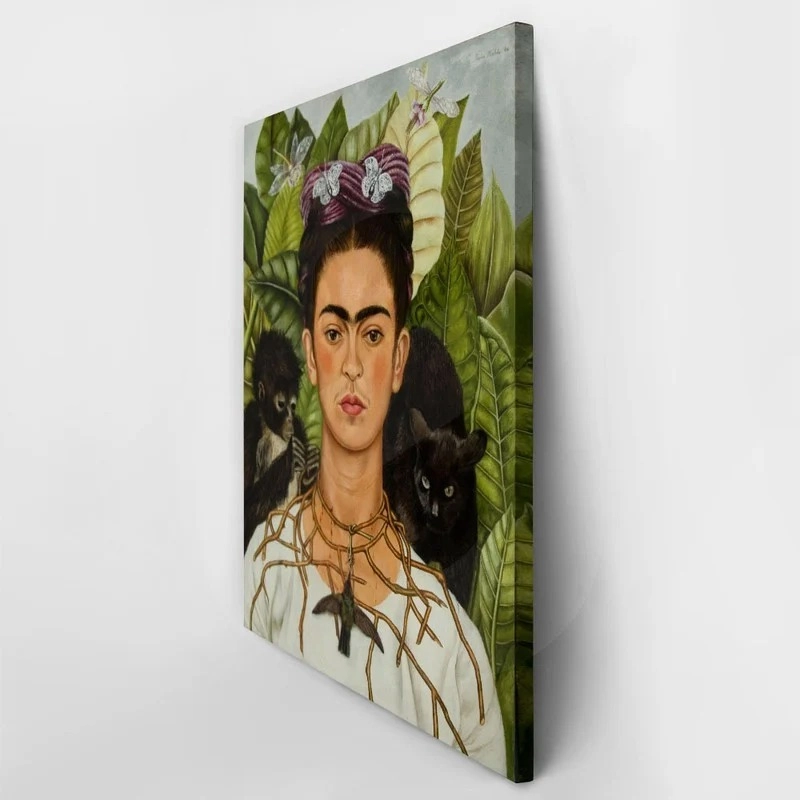 Πινακας σε καμβά FRIDA KAHLO - SELF PORTRAIT WITH NECKLACE OF THORNS