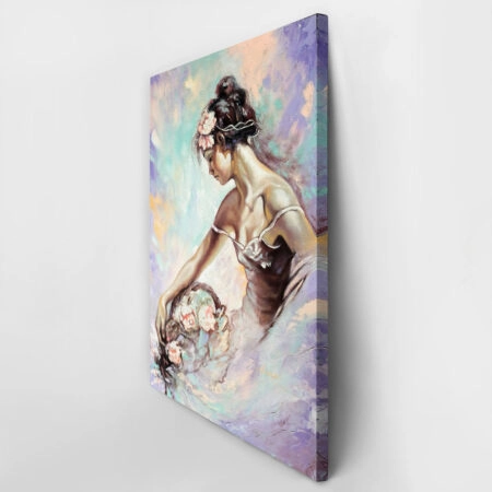 Πινακας σε καμβά GIRL WITH A BOUQUET OF FLOWERS - Πορτραιτα και Φιγουρες Sticky 2