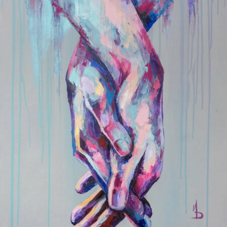 Πινακας σε καμβά HOLDING HANDS OIL PAINTING - Εργα Τεχνης Sticky 5