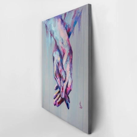Πινακας σε καμβά HOLDING HANDS OIL PAINTING - Εργα Τεχνης Sticky 3