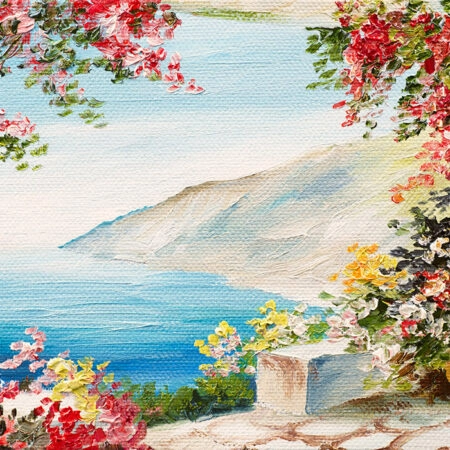 Πινακας σε καμβά HOUSE NEAR SEA 4 - Πινακες σε καμβα Sticky 4