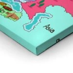 Πινακας σε καμβά ILLUSTRATION EUROPE MAP CARTOON STYLE
