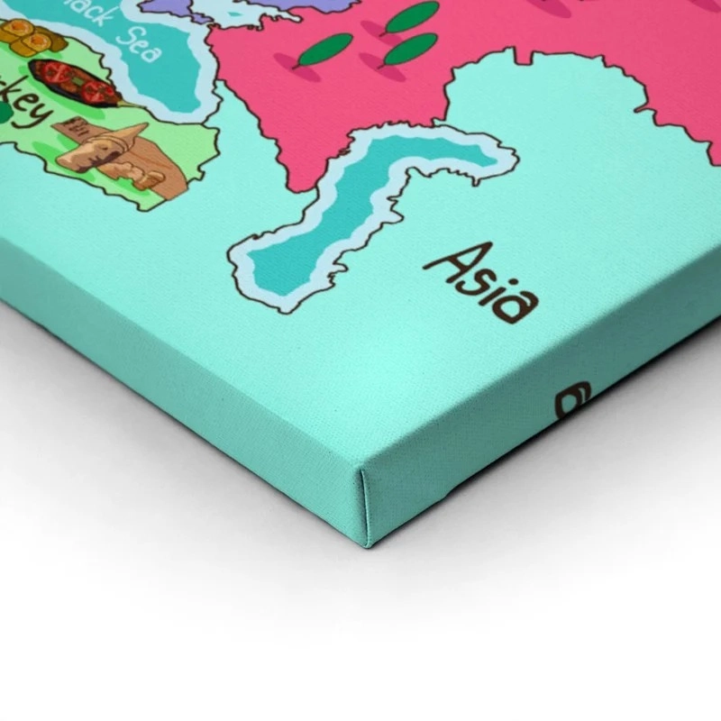 Πινακας σε καμβά ILLUSTRATION EUROPE MAP CARTOON STYLE