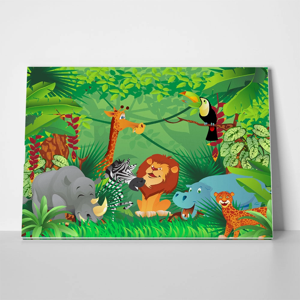Πινακας σε καμβά JUNGLE ANIMALS