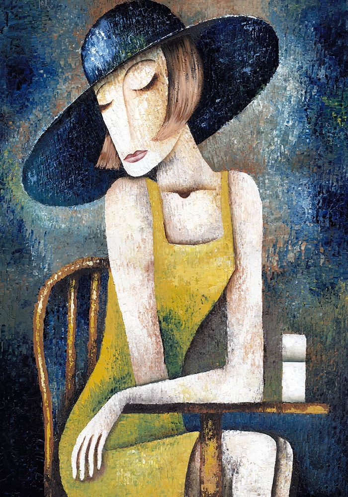 Πινακας σε καμβά LADY IN CAFE
