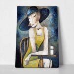 Πινακας σε καμβά LADY IN CAFE