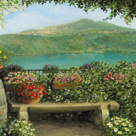 Πινακας σε καμβά LAKE GARDEN - Λιμνες - Ποταμια Sticky 4