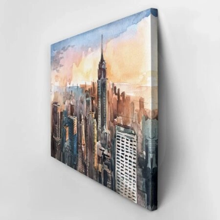 Πινακας σε καμβά MANHATTAN SKYSCRAPERS AT SUNSET - Νεα Υορκη Sticky 2