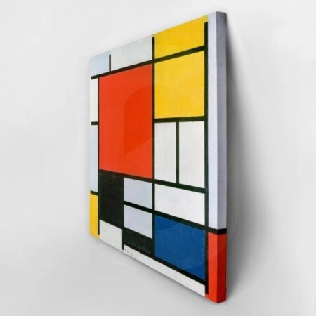 Πίνακας σε καμβά MONDRIAN - COMPOSITION WITH LARGE RED PLANE YELLOW BLACK GRAY AND BLUE - Mondrian Piet Sticky 3