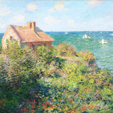 Πινακας σε καμβά MONET - FISHERMAN'S COTTAGE AT VARENGEVILLE - Παραθαλασσιες πολεις και χωρια Sticky 5
