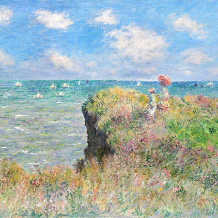 Πινακας σε καμβά MONET - WALK ON THE CLIFF AT POURVILLE - Monet Claude Sticky 4