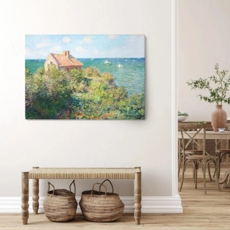 Πινακας σε καμβά MONET - FISHERMAN'S COTTAGE AT VARENGEVILLE