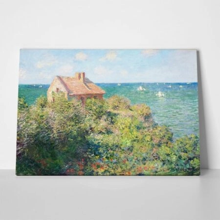 Πινακας σε καμβά MONET - FISHERMAN'S COTTAGE AT VARENGEVILLE - Παραθαλασσιες πολεις και χωρια Sticky 1