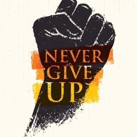 Πινακας σε καμβά NEVER GIVE UP - Typography Sticky 5