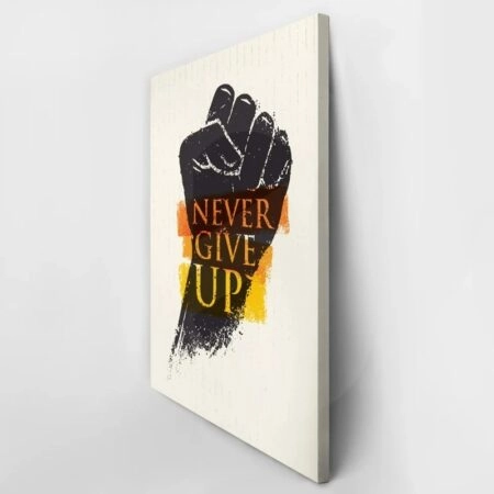 Πινακας σε καμβά NEVER GIVE UP - Typography Sticky 3