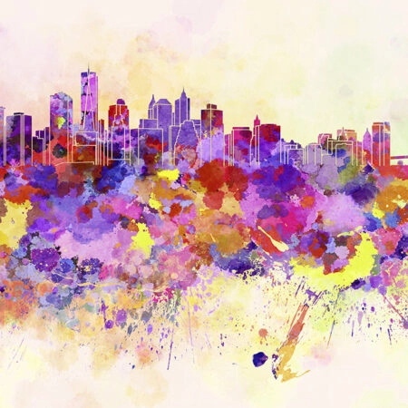 Πινακας σε καμβά NEW YORK WATERCOLOR - Νεα Υορκη Sticky 4